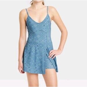 JoyLab Women's Corset Detail Active Dress Blue Size XS NWT